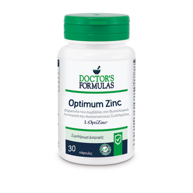 DOCTOR'S FORMULAS Optimum Zinc Συμπλήρωμα Διατροφής με Ψευδάργυρο που Ενισχύει το Ανοσοποιητικό Σύστημα 30 Κάψουλες