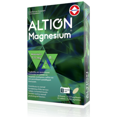 ALTION Magnesium 375mg Συμπλήρωμα Διατροφής με Μαγνήσιο 30 Δισκία
