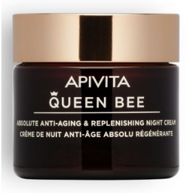 APIVITA Queen Bee Κρέμα Νύχτας Απόλυτης Αντιγήρανσης & Αναγέννησης με Βασιλικό Πολτό Ελεγχόμενης Αποδέσμευσης 50ml