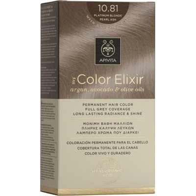 APIVITA My Color Elixir Μόνιμη Βαφή Μαλλιών με 3 Πολύτιμα Έλαια Argan , Αβοκάντο & Ελιάς Απόχρωση Κατάξανθο Περλέ Σαντρέ 10.81