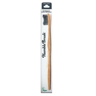 THE HUMBLE CO. Adult Soft Toothbrush Οδοντόβουρτσα απο Μπαμπού με Μαλακή Τρίχα Χρώμα Μαύρο 1τμχ 