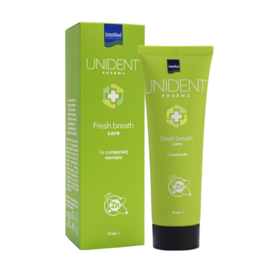 INTERMED Unident Pharma Fresh Breath Care Toothpaste Zinc Οδοντόκρεμα για τη Στοματική Κακοσμία 75ml