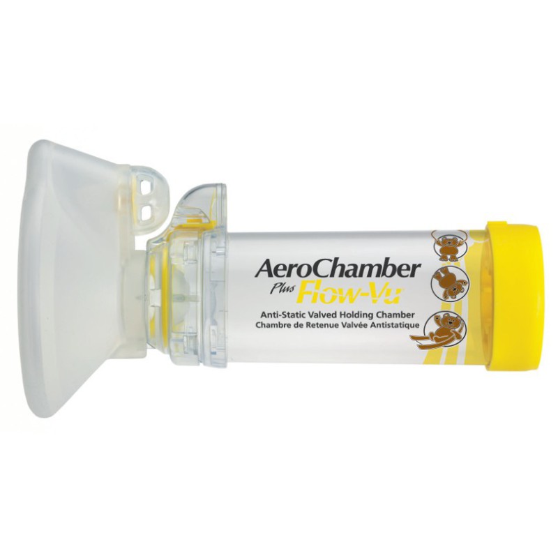AEROCHAMBER Plus Flow-Vu Αεροθάλαμος Εισπνοών για Παιδιά 1-5 Ετών Μεσαία Μάσκα 1τμχ