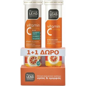 PHARMALEAD 1+1 Vitamin C 1500mg Plus Συμπλήρωμα Διατροφής με Βιταμίνες C , D3 , K1 και Ψευδάργυρο για την Ενίσχυση του Ανοσοποιητικού Συστήματος με Γεύση Πορτοκάλι 20 Αναβράζοντα Δισκία & ΔΩΡΟ Vitamin C 1000mg 20 Αναβράζοντα Δισκία