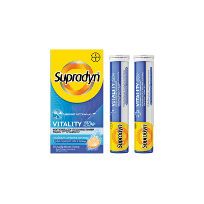 BAYER Supradyn Vitality 50+ Πολυβιταμινούχο Συμμπλήρωμα Διατροφής για Ενήλικες 50 Ετών και Άνω 30 Αναβράζοντα Δισκία