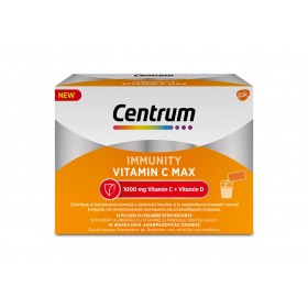 CENTRUM Immunity Vitamin C Max 1000mg Συμπλη΄ρωμα Διατροφής με Βιταμίνη C & D γα την Ενίσχυση του Ανοσοποιητικού 14 Φακελίσκοι 