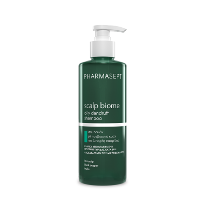 PHARMASEPT Scalp Biome Oily Dandruff Shampoo Σαμπουάν με Πρεβιοτικά για τη Ρύθμιση της Λιπαρότητας και της Λιπαρής Πιτυρίδας 400ml