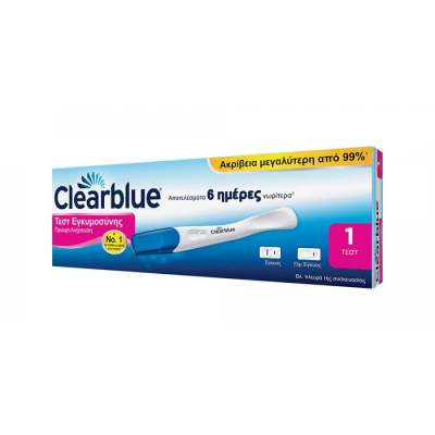 CLEARBLUE Τέστ Εγκυμοσύνης Πρώιμης Ανίχνευσης 'Εως και 6 Ημέρες Νωρίτερα 1τμχ