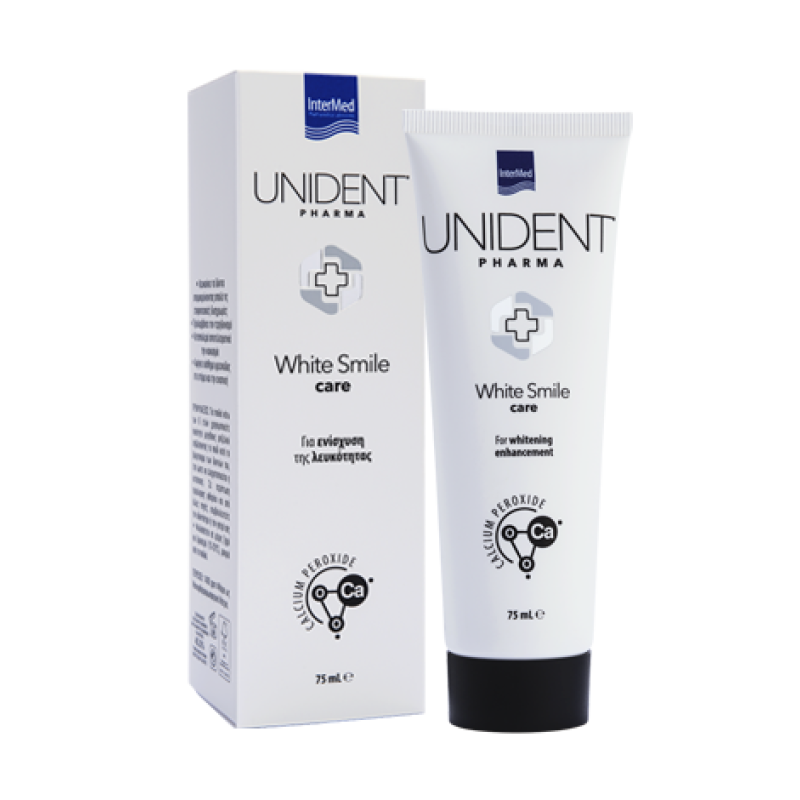 INTERMED Unident Pharma White Smile Care Toothpaste Calcium Peroxide Οδοντόκρεμα για Ενίσχυση της Λευκότητας 75ml