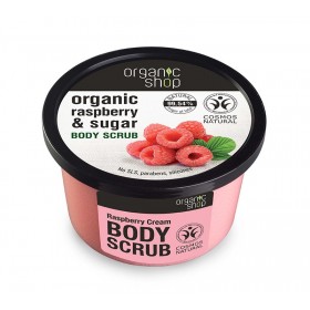 ORGANIC SHOP Body Scrub Raspberry Cream Scrub Σώματος Βατόμουρου & Ζάχαρη 250ml