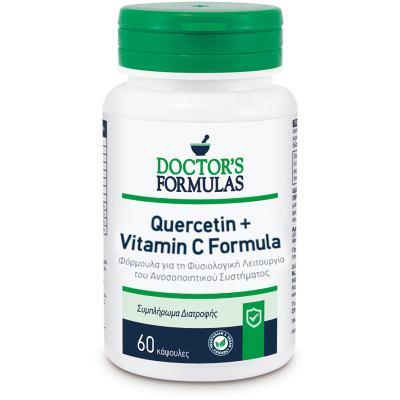 DOCTOR'S FORMULAS Quercetin+Vitamin C Formula Συμπλήρωμα Διατροφής , Φόρμουλα για την Φυσιολογική Λειτουργία του Ανοσοποιητικού Συστήματος 60 Κάψουλες
