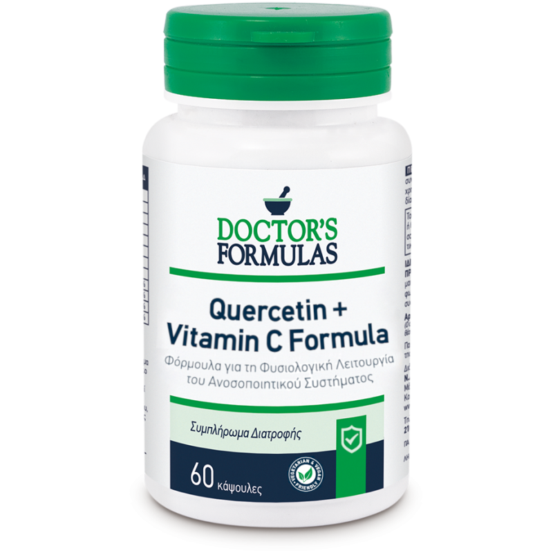 DOCTOR'S FORMULAS Quercetin+Vitamin C Formula Συμπλήρωμα Διατροφής , Φόρμουλα για την Φυσιολογική Λειτουργία του Ανοσοποιητικού Συστήματος 60 Κάψουλες