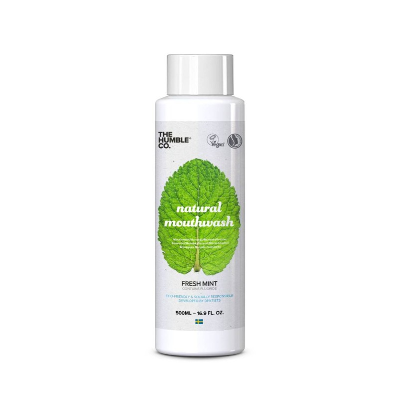THE HUMBLE CO. Natural Mouthwash Φυσικό Στοματικό Διάλυμα με Φθόριο 220ppmF & Γεύση Μέντα 500ml