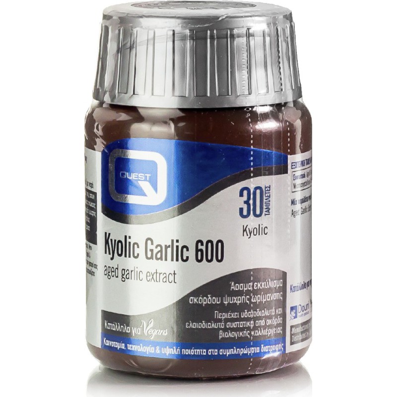 QUEST Kyolic Garlic 600mg (Αοσμο) 30 tabs