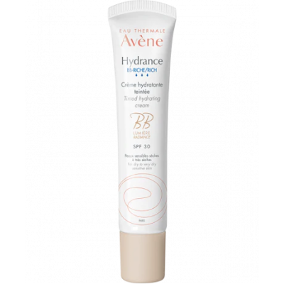 AVENE Hydrance Lumiere BB-Riche Creme Hydratante Teintee Ενυδατική Κρέμα Προσώπου με Διακριτκό Χρώμα για το Αφυδατωμένο Δέρμα με SPF30 40ml 