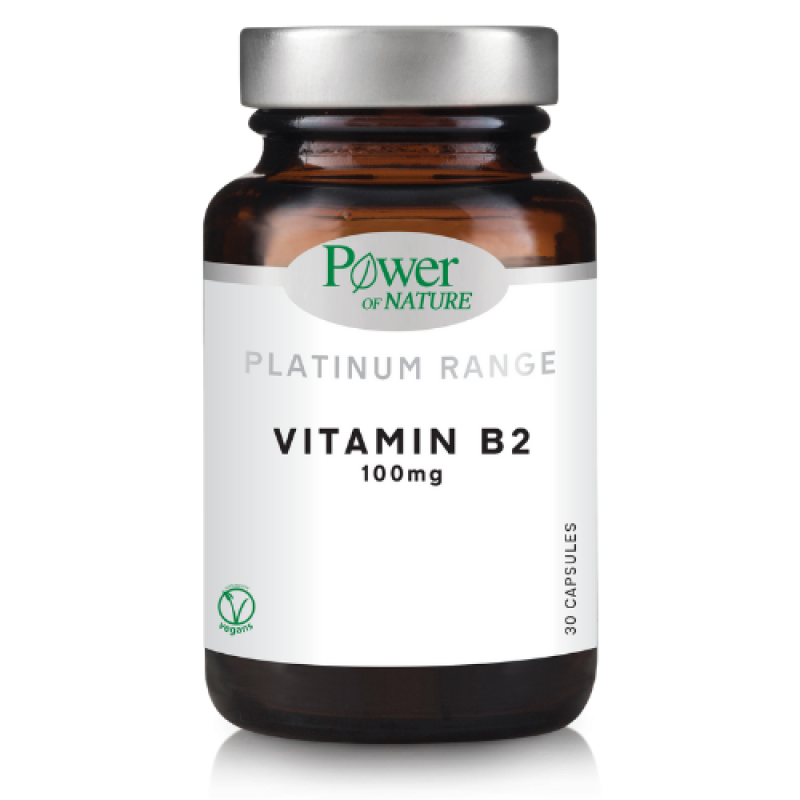 POWER HEALTH Power of Nature Platinum Range Vitamin B2 100mg Συμπλήρωμα Διατροφής Βιταμίνη B 30 Κάψουλες