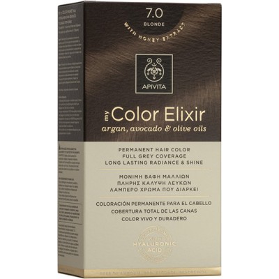 APIVITA My Color Elixir Μόνιμη Βαφή Μαλλιών με 3 Πολύτιμα Έλαια Argan , Αβοκάντο & Ελιάς Απόχρωση Ξανθό 7.0