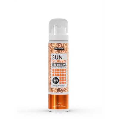 FREZYDERM Sun Screen On The Move Αντηλιακό Σπρέι Πορσώπου Ταχείας Εφαρμογής SPF50 75ml