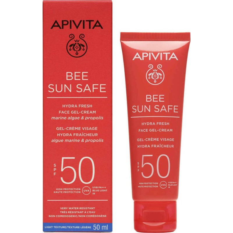 APIVITA Bee Sun Safe Hydra Fresh Face Gel-Cream Αντηλιακή Τζέλ-Κρέμα Προσώπου με Ελαφριά Υφή SPF50 50ml 
