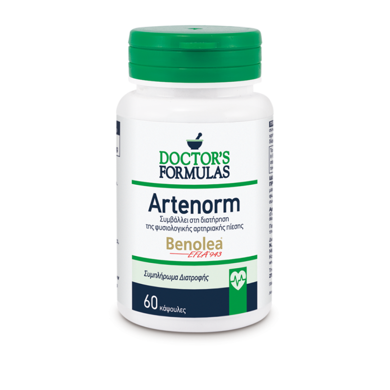 DOCTOR'S FORMULAS Artenorm Συμπλήρωμα Διατροφής για τη Διατήρηση της Φυσιολογικής Αρτηριακής Πίεσης 60 Κάψουλες