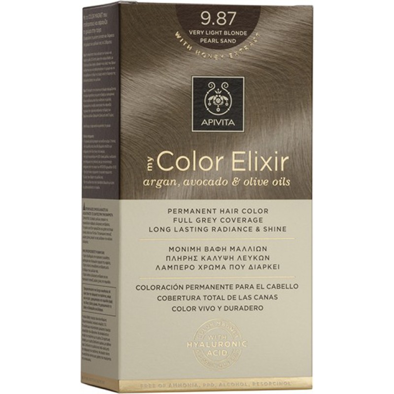 APIVITA My Color Elixir Μόνιμη Βαφή Μαλλιών με 3 Πολύτιμα Έλαια Argan , Αβοκάντο & Ελιάς Απόχρωση Ξανθό Πολύ Ανοιχτό Περλέ Μπεζ 9.87
