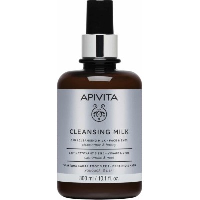 APIVITA Cleansing Γαλάκτωμα 3 σε 1 Καθαρισμός- Τόνωση - Ντεμακιγιάζ με χαμομήλι & μέλι 300ml
