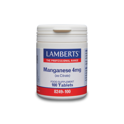 LAMBERTS Manganese as Citrate Κιτρικό Μαγγάνιο 4mg 100 δισκία