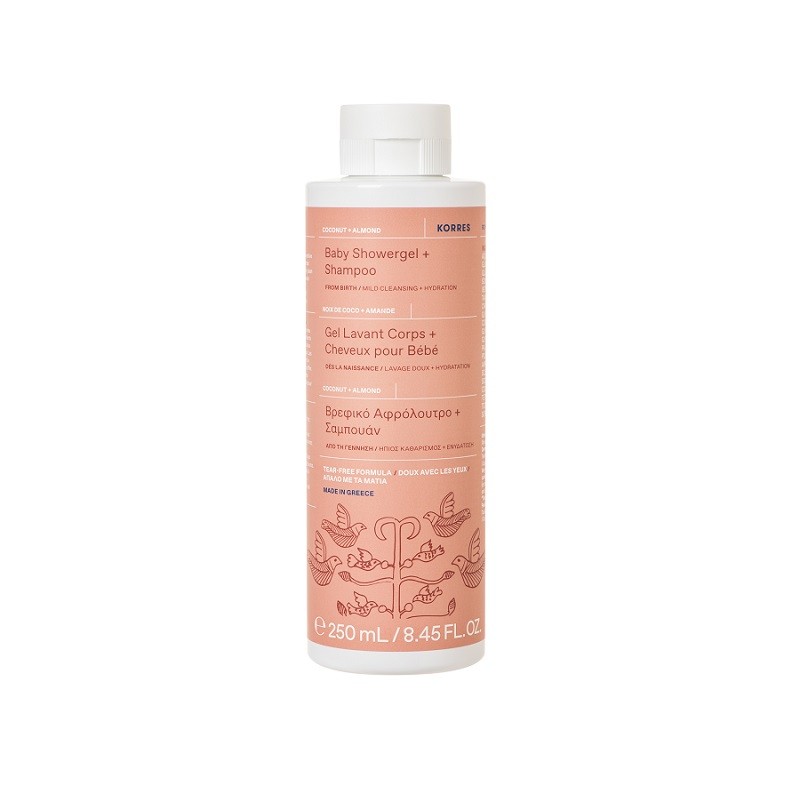 KORRES Baby Showergel & Shampoo Βρεφικό Αφρόλουτρο και Σαμπουάν απο τη Γέννηση 250ml