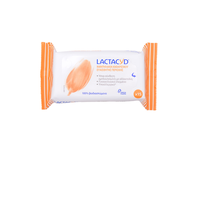 LACTACYD Μαντηλάκια Καθαρισμού Ευαίσθητης Πειροχής 15τμχ