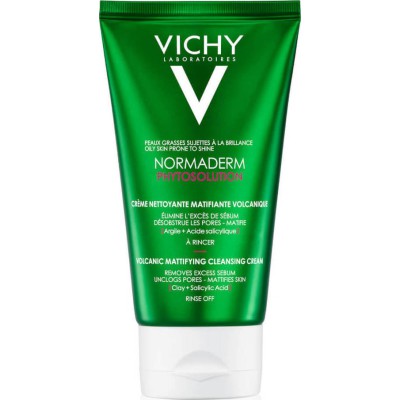 VICHY Normaderm Phytosolution Volcanic Matifying Cleansing Cream Ηφαιστειακό Καθαριστικό Τζέλ Προσώπου με Άργιλο 125ml 