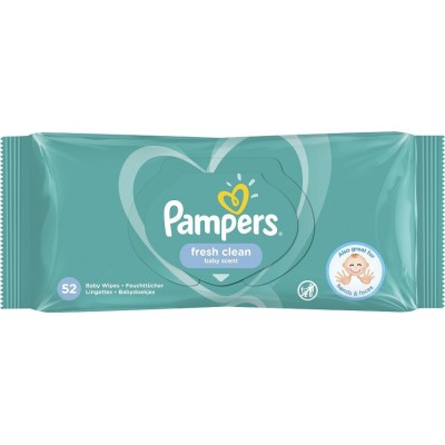 PAMPERS Fresh Clean Μωρομάντηλα με Άρωμα 52τμχ