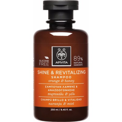 APIVITA Shine & Revitalizing Shampoo Σαμπουάν Λάμψης και Αναζωογόνησης  με Πορτοκάλι & Μέλι 250ml