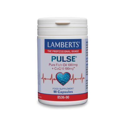 LAMBERTS Pulse Pure Fish Oil 1300mg & CoQ10 100mg Υψηλής Ισχύος Ιχθυέλαιο σε Συνδυασμό με Υψηλής Ποσότητας Συνενζύμου Q10 90 Κάψουλες
