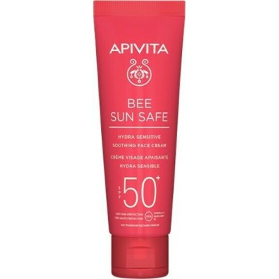 APIVITA Bee Sun Safe Hydra Sensitive Soothing Face Cream Αντηλιακή Καταπραυντική Κρέμα Προσώπου για Ευαίσθητες Επιδερμίδες SPF50+ 50ml 