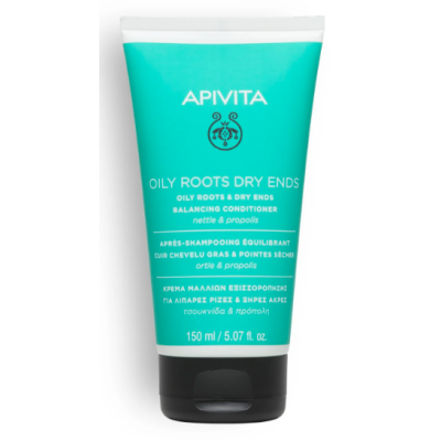 APIVITA Oily Roots Dry Ends Balancing Conditioner Μαλακτική Κρέμα Μαλλιών Εξισσορόπησης για Λιπαρές Ρίζες και Ξηρές Άκρες με Τσουκνίδα & Πρόπολη 150ml