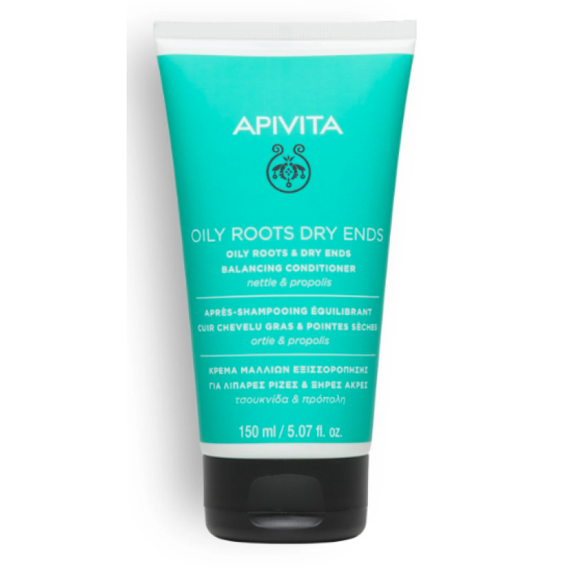 APIVITA Oily Roots Dry Ends Balancing Conditioner Μαλακτική Κρέμα Μαλλιών Εξισσορόπησης για Λιπαρές Ρίζες και Ξηρές Άκρες με Τσουκνίδα & Πρόπολη 150ml