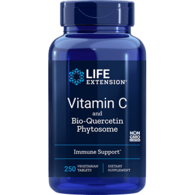 LIFE EXTENSION Vitamin C and Bio-Quercetin Phytosome Συμπλήρωμα Διατροφής Βιταμίνη C με Φυτοσωμιακή Βιο-Κερσετίνη 1000mg 250 Κάψουλες