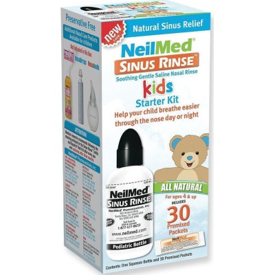 NEILMED Sinus Rinse Kids Starter Kit Σύστημα Ρινικών πλύσεων για Παιδιά 1 Συσκευή + 30 ανταλλακτικά φακελάκια