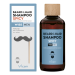 VICAN Wise Men Beard & Hair Shampoo Spicy Καθαριστικό Σαμπουάν για Γένια & Μαλλιά 200ml