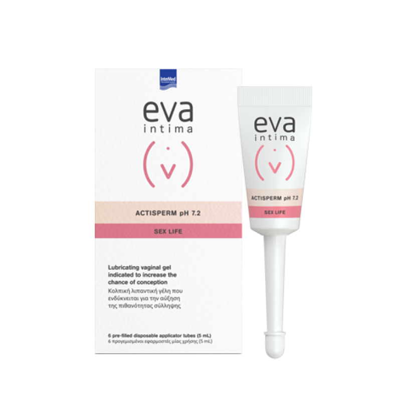 EVA Intima Actisperm pH 7.2 Sex Life Κολπική Λιπαντική Γέλη που Ενδυκνείται για την Αύξηση της Πιθανότητας Σύλληψης 6 x 5ml