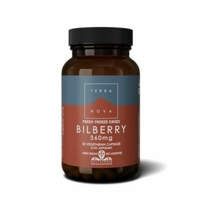 TERRANOVA Bilberry 360mg Συμπλήρωμα Διατροφής με Μύρτιλλο 50 Κάψουλες