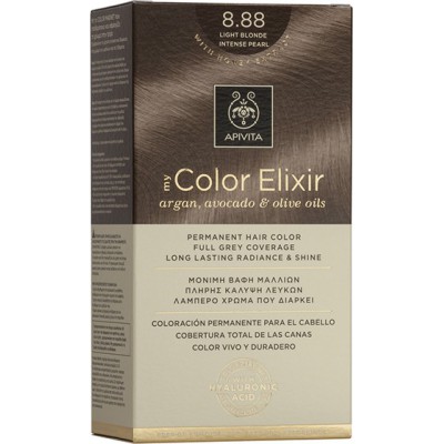 APIVITA My Color Elixir Μόνιμη Βαφή Μαλλιών με 3 Πολύτιμα Έλαια Argan , Αβοκάντο & Ελιάς Απόχρωση Ξανθό Ανοιχτό Έντονο Περλέ 8.88