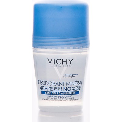VICHY Deodorant Mineral Αποσμητικό Roll On για Ευαίσθητες Αποτριχωμένες Επιδερμίδες 50ml