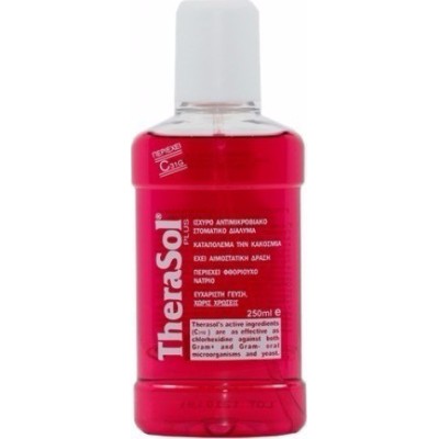 THERASOL Plus (Κόκκινο) Ισχυρό Αντιμικροβιακό Στοματικό Διάλυμα 250ml