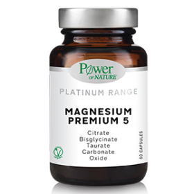 POWER HEALTH Power of Nature Platinum Range Magnesium Premium 5 Συμπλήρωμα Διατροφής με Μαγνήσιο 60 Κάψουλες