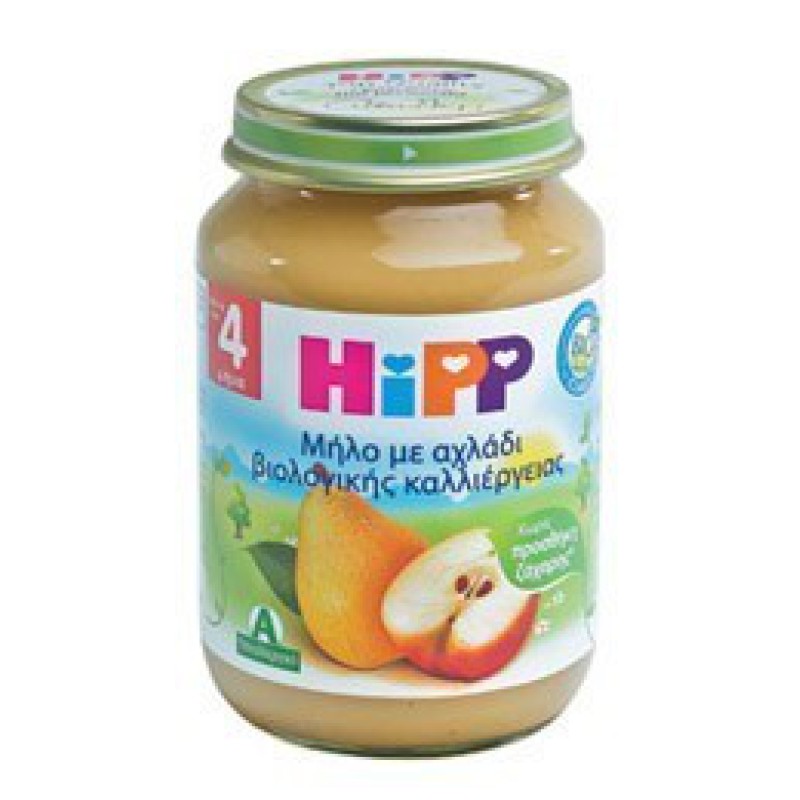 HIPP Έτοιμες Παιδικές Τροφές σε Βαζάκια-Αχλάδι Williams Christ με Μήλο Χωρίς Προσθήκη Ζάχαρης Μετά τον 4ο Μήνα Βιολογικής Καλλιέργειας 190g