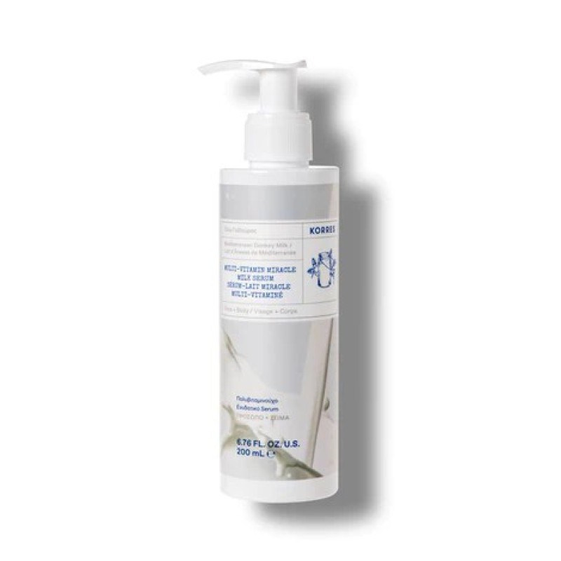 KORRES Mediterranean Donkey Milk Multi-Vitamin Miracle Milk Serum Ενυδατικός Πολυβιταμινούχος Ορός Προσώπου και Σώματος με Γάλα Γαιδούρας 200ml 