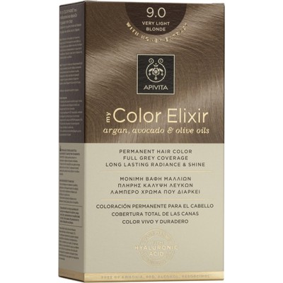 APIVITA My Color Elixir Μόνιμη Βαφή Μαλλιών με 3 Πολύτιμα Έλαια Argan , Αβοκάντο & Ελιάς Απόχρωση Ξανθό Πολύ Ανοιχτό 9.0