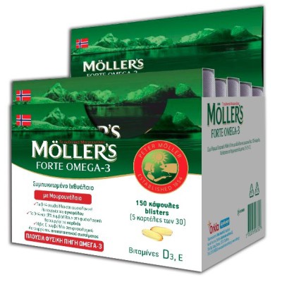 MOLLER'S Forte Omega-3 Μουρουνέλαιο 150 Kάψουλες