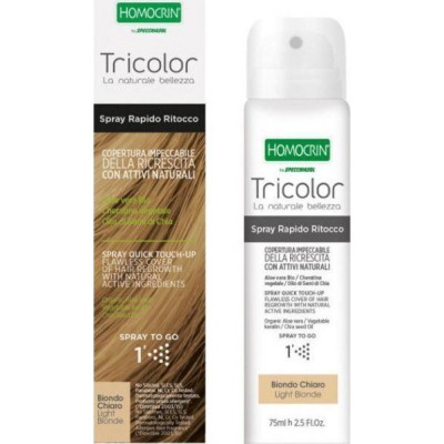 SPECCHIASOL Homocrin Spray To Go Σπρέι Βαφής Μαλλιών για Άψογη Κάλυψη στις Άσπρες Ρίζες Απόχρωση Ανοικτό Ξανθό 75ml